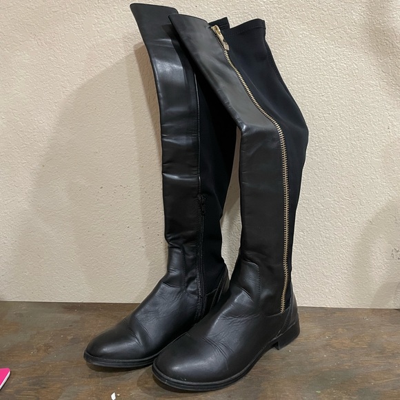 ALDO Black Leather OTK Boots - Picture 4 of 4